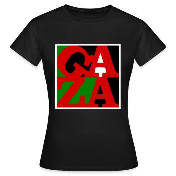Gaza - T-shirt Femme - noir - Devant - AI Model Female 172 dark (172cm)