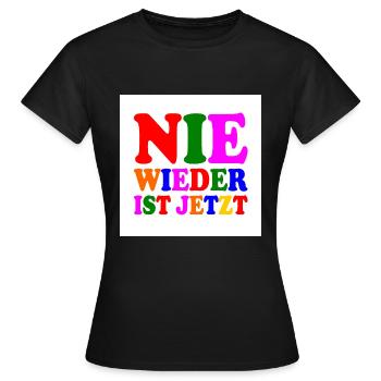 Nie wieder ist jetzt - Frauen T-Shirt - Schwarz - Vorne - AI Model Female 172 dark (172cm)