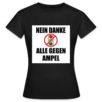Nein danke ampel - Frauen T-Shirt - Schwarz - Vorne - AI Model Female 172 dark (172cm)