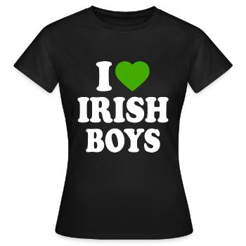i love irish boys - Frauen T-Shirt - Schwarz - Vorne - AI Model Female 172 dark (172cm)