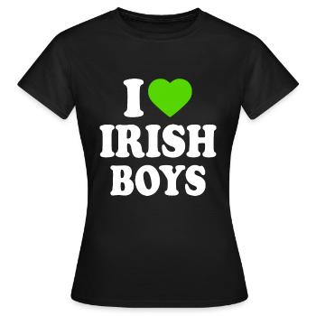 I love irish boys - Frauen T-Shirt - Schwarz - Vorne - AI Model Female 172 dark (172cm)
