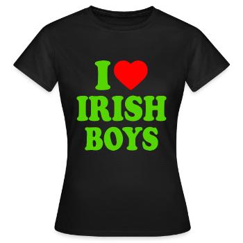 I love irish boys - Frauen T-Shirt - Schwarz - Vorne - AI Model Female 172 dark (172cm)