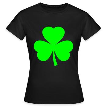 Trèfle d’Irlande - T-shirt Femme - noir - Devant - AI Model Female 172 dark (172cm)