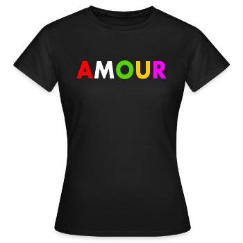 Amour - Women's T-Shirt - black - Front - AI Model Female 172 dark (172cm)