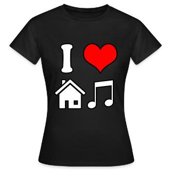 J’aime la musique house - T-shirt Femme - noir - Devant - AI Model Female 172 dark (172cm)