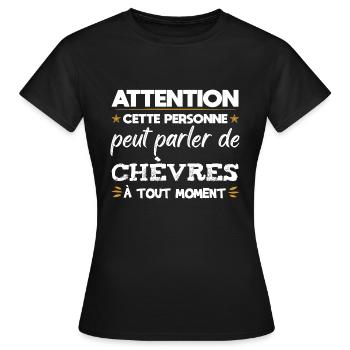 Chèvre fermier paysan éleveur cadeau drôle - T-shirt Femme - noir - Devant - AI Model Female 172 dark (172cm)