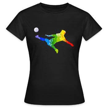 Footballeurs colorés - T-shirt Femme - noir - Devant - AI Model Female 172 dark (172cm)