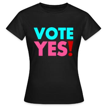Vote yes - T-shirt Femme - noir - Devant - AI Model Female 172 dark (172cm)