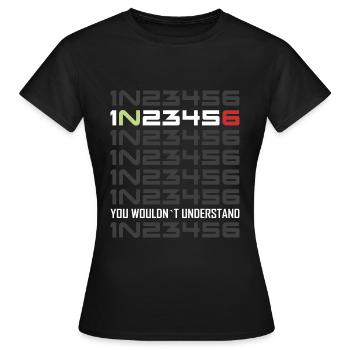 Motorrad Gangschaltung - Frauen T-Shirt - Schwarz - Vorne - AI Model Female 172 dark (172cm)