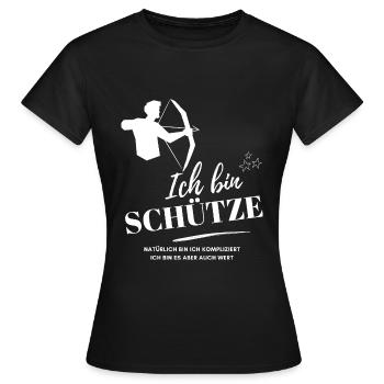 Ich bin Schütze Sternzeichen Astrologie - Frauen T-Shirt - Schwarz - Vorne - AI Model Female 172 dark (172cm)