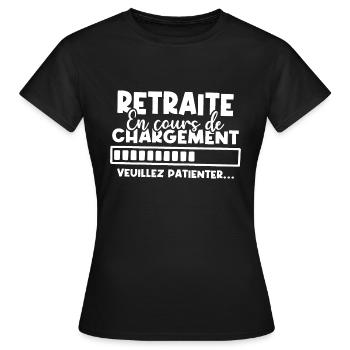 Retraite en cours de chargement - T-shirt Femme - noir - Devant - AI Model Female 172 dark (172cm)
