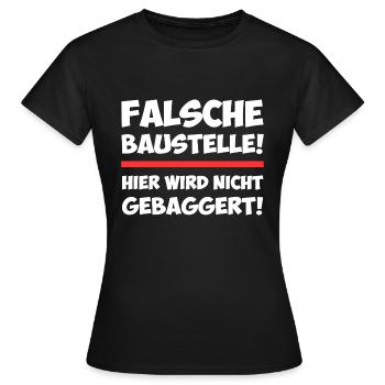Falsche Baustelle - Frauen T-Shirt - Schwarz - Vorne - AI Model Female 172 dark (172cm)