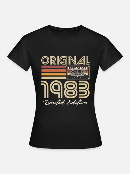 Original 1983 Jahrgang Vintage Geburtstag Retro - Frauen T-Shirt - Schwarz