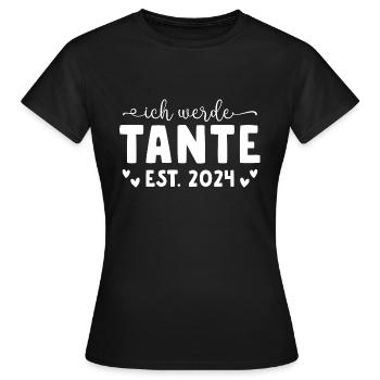 Schwangerschaftsankündigung 2024 Werdende Tante - Frauen T-Shirt - Schwarz - Vorne - AI Model Female 172 dark (172cm)