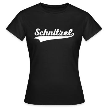 Schnitzel Swoosh - Frauen T-Shirt - Schwarz - Vorne - AI Model Female 172 dark (172cm)