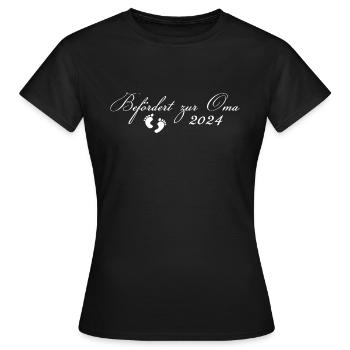 Schwangerschaft Oma 2024 Werdende Großeltern - Frauen T-Shirt - Schwarz - Vorne - AI Model Female 172 dark (172cm)