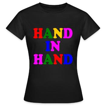 Hand in hand - Frauen T-Shirt - Schwarz - Vorne - AI Model Female 172 dark (172cm)