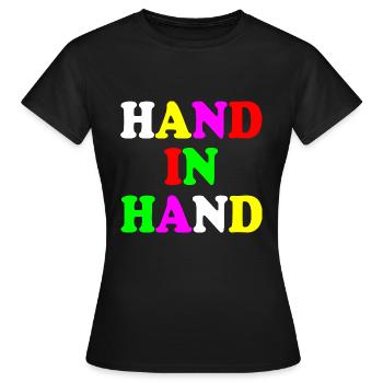 Hand in hand - Frauen T-Shirt - Schwarz - Vorne - AI Model Female 172 dark (172cm)