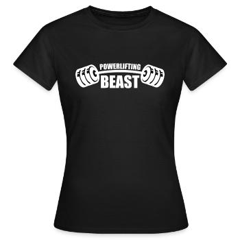 Powerlifting Beast Weiß - Frauen T-Shirt - Schwarz - Vorne - AI Model Female 172 dark (172cm)