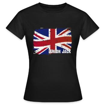 Union Jack - England - Great Britain - Frauen T-Shirt - Schwarz - Vorne - AI Model Female 172 dark (172cm)