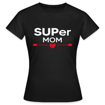stand up paddle SUP Mom Paddel Motivation Stand Up - Frauen T-Shirt - Schwarz - Vorne - AI Model Female 172 dark (172cm)