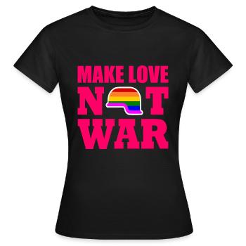 Make love not war - T-shirt Femme - noir - Devant - AI Model Female 172 dark (172cm)