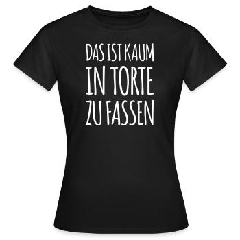 in Torte fassen - Frauen T-Shirt - Schwarz - Vorne - AI Model Female 172 dark (172cm)