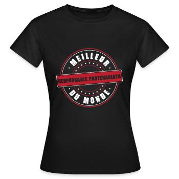 Meilleur Responsable Partenariats du monde métier - T-shirt Femme - noir - Devant - AI Model Female 172 dark (172cm)