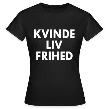 Weibliche Lebensfreiheit - Frauen T-Shirt - Schwarz - Vorne - AI Model Female 172 dark (172cm)