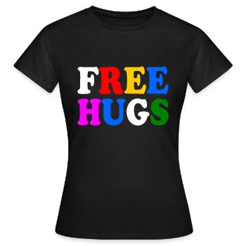 Free hugs - Women's T-Shirt - black - Front - AI Model Female 172 dark (172cm)