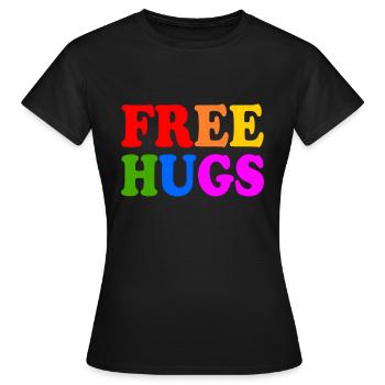 Free hugs - Women's T-Shirt - black - Front - AI Model Female 172 dark (172cm)