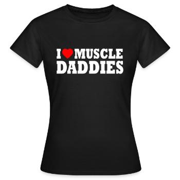 I love muscle daddies - Frauen T-Shirt - Schwarz - Vorne - AI Model Female 172 dark (172cm)