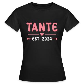Tante 2024 Schwangerschaftsankündigung - Frauen T-Shirt - Schwarz - Vorne - AI Model Female 172 dark (172cm)