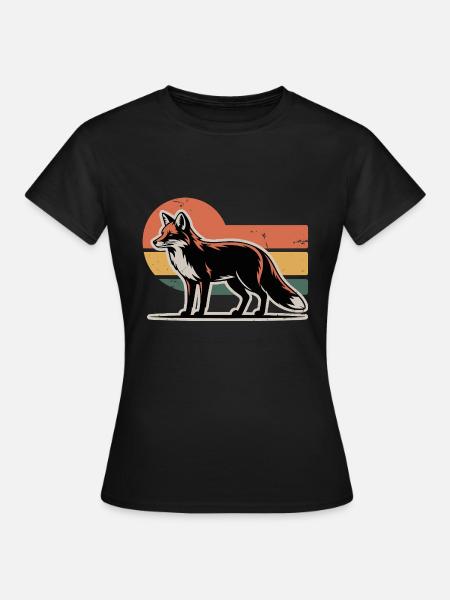 Fuchs Tier - Frauen T-Shirt - Schwarz