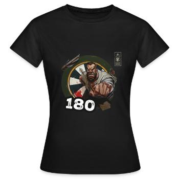 Fléchettes 180 Jeu blanc Champ Dart - Dart Team - T-shirt Femme - noir - Devant - AI Model Female 172 dark (172cm)