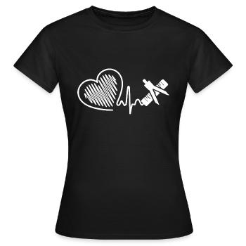 Mathematician Heartbeat - Women's T-Shirt - black - Front - AI Model Female 172 dark (172cm)