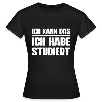 je peux étudier le texte de la sentence - T-shirt Femme - noir - Devant - AI Model Female 172 dark (172cm)
