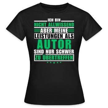 Unmatched Achievement as a Writer - Women's T-Shirt - black - Front - AI Model Female 172 dark (172cm)