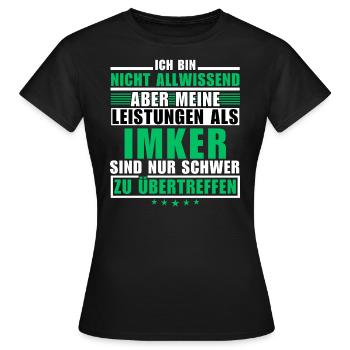 Des performances inégalées en tant qu’apiculteur - T-shirt Femme - noir - Devant - AI Model Female 172 dark (172cm)