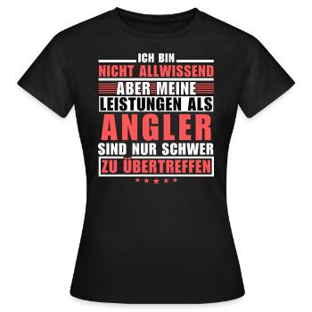 Unmatched performance as an angler - Women's T-Shirt - black - Front - AI Model Female 172 dark (172cm)