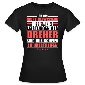 Des performances inégalées en tant que tourneur - T-shirt Femme - noir - Devant - AI Model Female 172 dark (172cm)