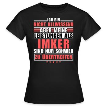 Des performances inégalées en tant qu’apiculteur - T-shirt Femme - noir - Devant - AI Model Female 172 dark (172cm)