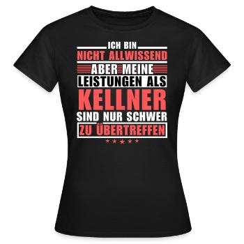 Unmatched performance as a waiter - Women's T-Shirt - black - Front - AI Model Female 172 dark (172cm)
