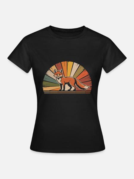 Fuchs Tier - Frauen T-Shirt - Schwarz