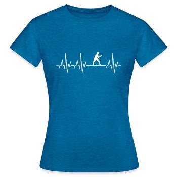 Joueur de tennis de table - T-shirt Femme - bleu saphir antique chiné - Devant - AI Model Female 172 dark (172cm)
