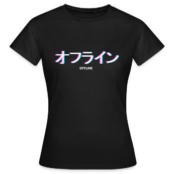 Japonais Kanji Offline Anime Cadeaux - T-shirt Femme - noir - Devant - AI Model Female 172 dark (172cm)
