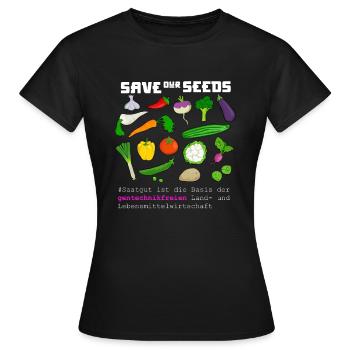 Save our Seeds Rettet altes Saatgut Artenvielfalt - Frauen T-Shirt - Schwarz - Vorne - AI Model Female 172 dark (172cm)