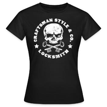 Schlosser Abzeichen - Frauen T-Shirt - Schwarz - Vorne - AI Model Female 172 dark (172cm)