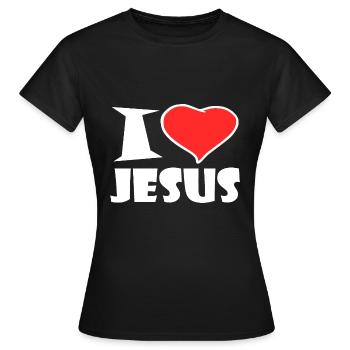 I Love Jesus - Frauen T-Shirt - Schwarz - Vorne - AI Model Female 172 dark (172cm)