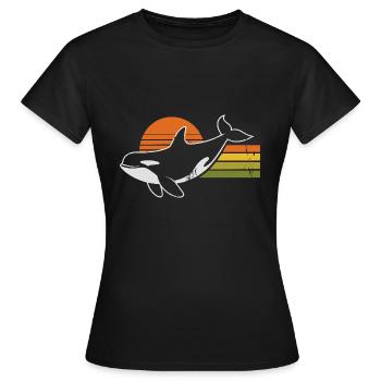 Vintage Orca Créatures de la mer Baleine de mer Orque - T-shirt Femme - noir - Devant - AI Model Female 172 dark (172cm)